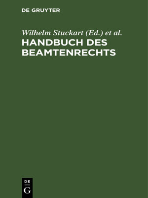 cover image of Handbuch des Beamtenrechts